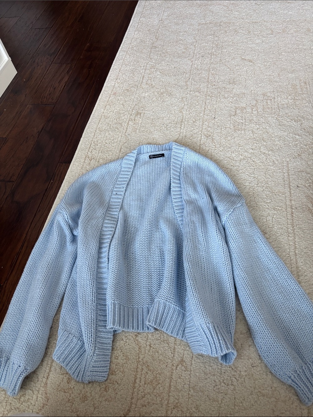 Baby blue chunky knit cardigan
